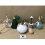 SIX VINTAGE LADIES ATOMIZERS INCLUDING CAITHNESS GLASS ETC