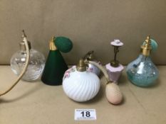 SIX VINTAGE LADIES ATOMIZERS INCLUDING CAITHNESS GLASS ETC