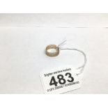 AN UNMARKED YELLOW METAL RING TESTED TO 14CT 2 GRAMS A/F