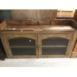 A VICTORIAN PERIOD PINE WALL DISPLAY CABINET 123 X 70 X 25CM