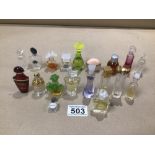 A QUANTITY OF MINIATURE PERFUME BOTTLES, GIVENCHY, GUERLAIN AND CERRUTI AND MORE