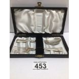 ARTHUR PRICE AND CO HALLMARKED SILVER CASED FITTED VICTORIAN PERIOD FORK AND SPOON SET 45 GRAMS