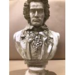 A CONCRETE BUST OF BEETHOVEN 45CMS