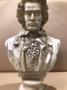 A CONCRETE BUST OF BEETHOVEN 45CMS
