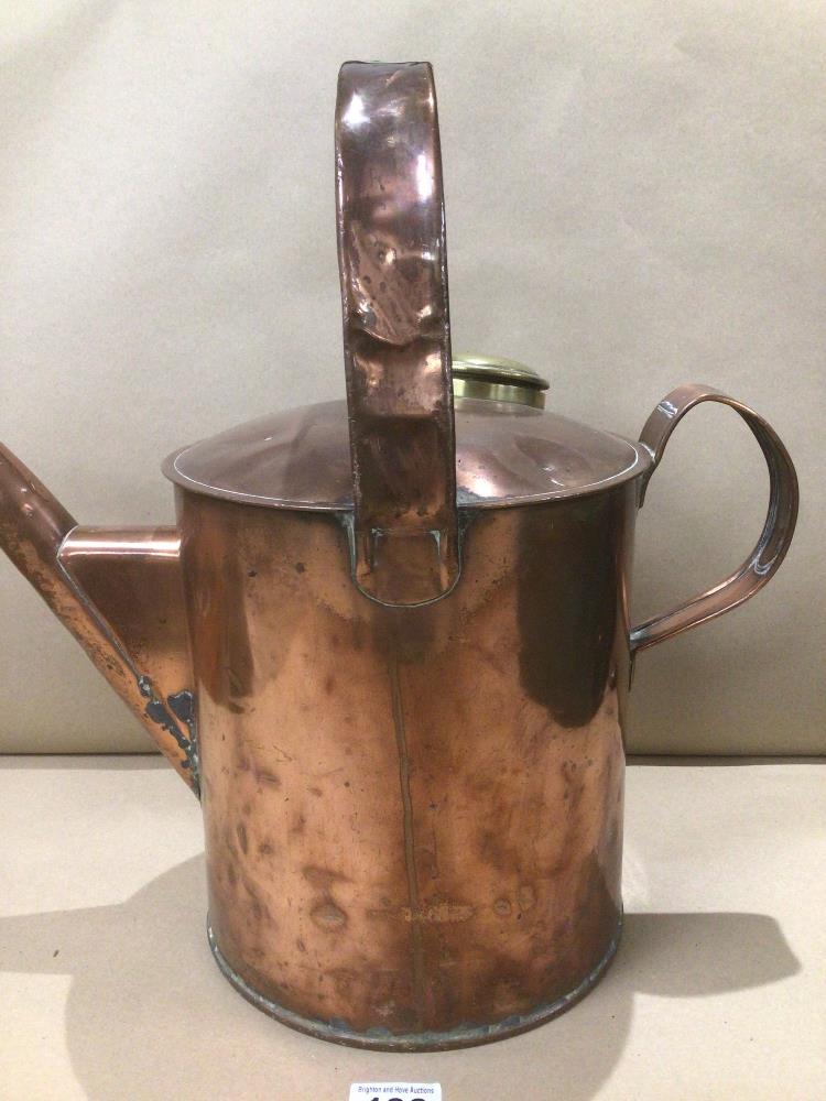 A VICTORIAN COPPER AND BRASS FUEL CAN - Image 2 of 4