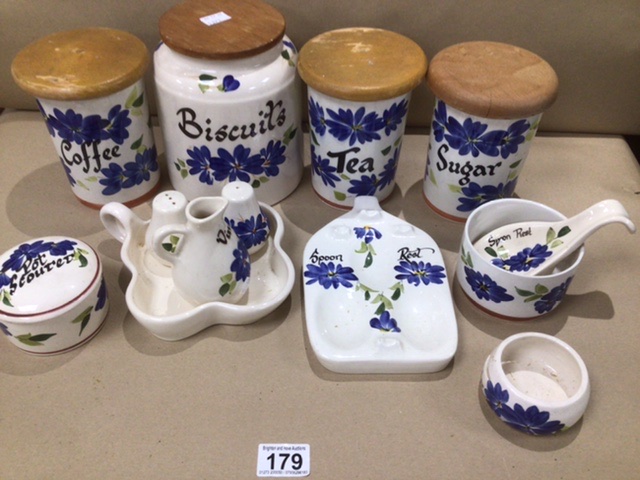 A QUANTITY OF VINTAGE BABBACOMBE POTTERY JARS, CONDIMENT SETS - Image 2 of 4