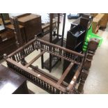 A LARGE VICTORIAN WOODEN ROCKING CRADLE 134 X 70 X 117CM