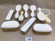 TWO VICTORIAN 19TH CENTURY IVORY BACK BRUSH SETS