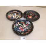 A PART SET OF THREE RUSSIAN COLLECTABLE PLATES (PANEX) 1990