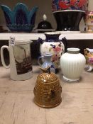 A LARGE SELECTION OF MIXED CHINA INCLUDES VASES, JUGS