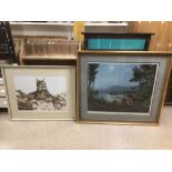 TWO LARGE FRAMED AND GLAZED PRINTS, PIECES OF EIGHT BY MONTAGUE DAVSON 103 X 9CMS WITH ERIC TENNEY