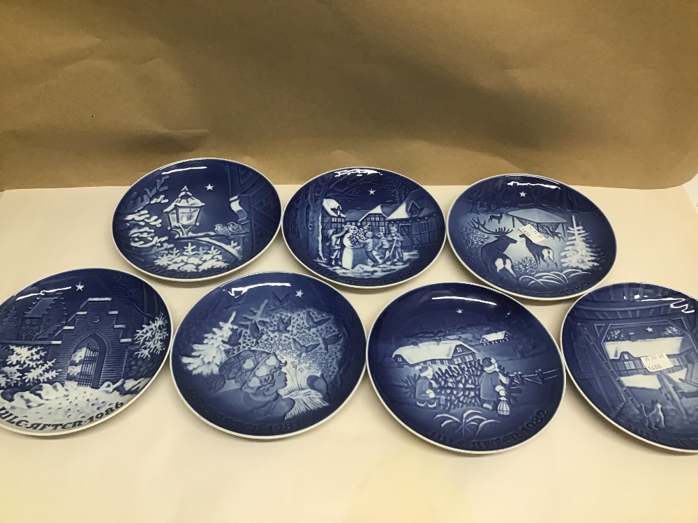 A QUANTITY OF DANISH COPENHAGEN BING AND GRONDAHL CHRISTMAS PLATES 1980, 1,2,3,5,6,7