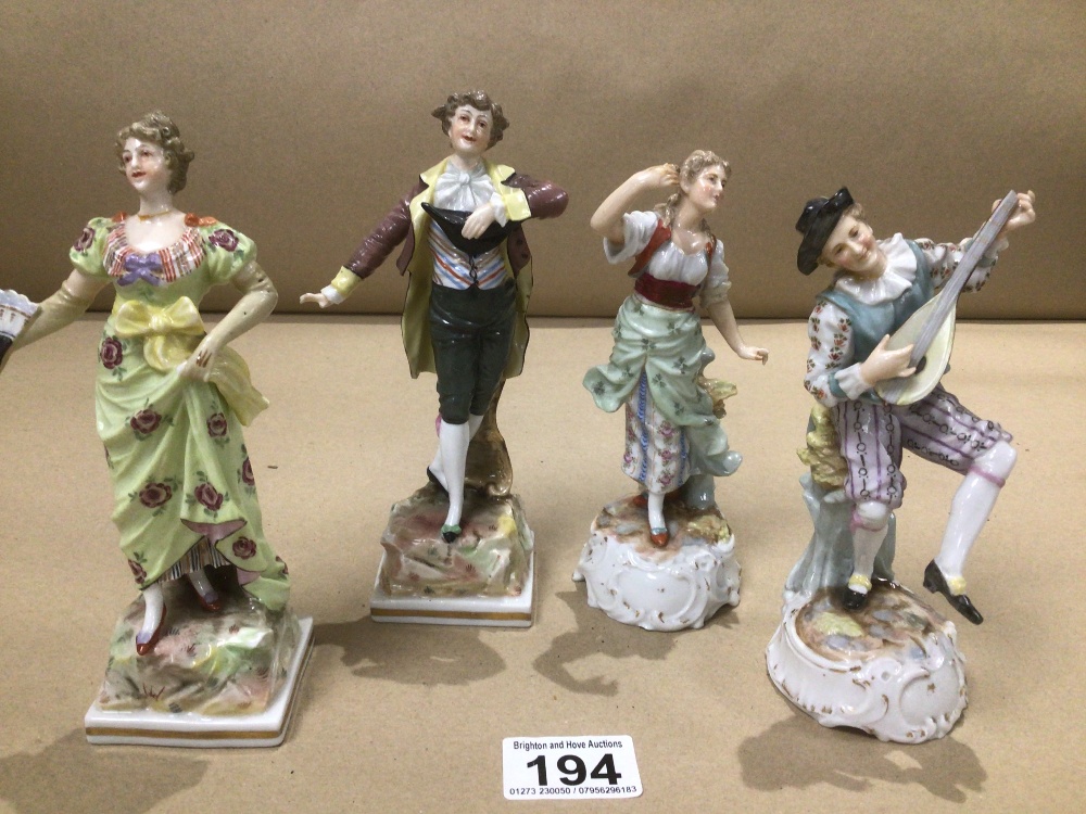 FOUR 19TH CENTURY FIGURINES WITH CONTINENTAL MARKS - Image 3 of 5