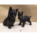 TWO CAST IRON TERRIER DOGS (DOOR STOPS) 20CM