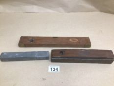 THREE ANTIQUE VINTAGE TOOLS INCLUDES WILSON AND LOVATT & SONS LEVEL