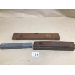 THREE ANTIQUE VINTAGE TOOLS INCLUDES WILSON AND LOVATT & SONS LEVEL