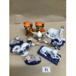 A QUANTITY OF CERAMIC ANIMALS USSR, STUDIO, SZEILER AND STAFFORDSHIRE