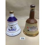TWO FULL BELLS SCOTCH WHISKY DECANTERS ONE TO COMMEMORATE THE BIRTH OF PRINCESS EUGENIE 1990