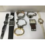 A QUANTITY OF MIXED WATCHES, INCLUDES LIPSY, STORM AND A DARTINGTON GLASS BOXED CLOCK