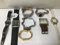 A QUANTITY OF MIXED WATCHES, INCLUDES LIPSY, STORM AND A DARTINGTON GLASS BOXED CLOCK
