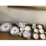 A VINTAGE TEA SERVICE FORTY-FOUR PIECE SPODE ENGLAND (MARITIME ROSE)