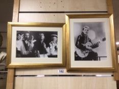TWO FRAMED AND GLAZED PHOTOGRAPHS OF EDDIE COCHRAN AND GENE VINCENT LARGEST 35 X 29 CMS