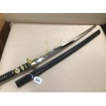 A REPRODUCTION KATANA SWORD AND SCABBARD