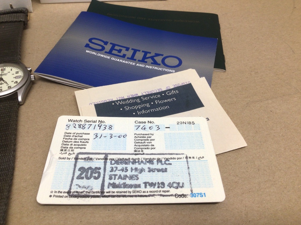 A SEIKO WATCH WITH RECEIPTS QUARTZ WITH BOX - Image 2 of 3