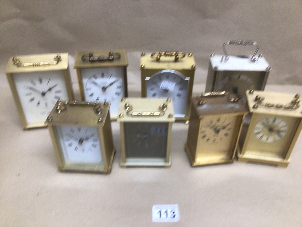 EIGHT QUARTZ CARRIAGE CLOCKS, WESTCLOX, METAMEX, AND PRESIDENT AND MORE - Image 2 of 2