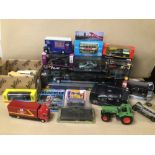 MIXED BOXED DIE-CAST TOYS WITH PLAY WORN, DINKY, MATCHBOX, AND MORE