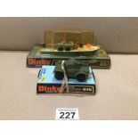 TWO VINTAGE DINKY TOYS MOTOR PATROL BOAT (675) BOXED AND A DAIMLER ARMOURED CAR (676)