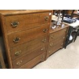 TWO HERBERT GIBBS CHEST OF DRAWERS 3 AND 5 DRAWERS