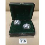 A BOXED SET OF HADELAND TINNSTOPERI SMALL PEWTER BOWLS