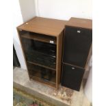 A QUANTITY OF HI-FI SEPARATES INCLUDES CABINET, SONY SPEAKERS (SS5177) PIONEER C-D TAPE (P-D4050)