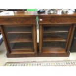 A PAIR OF VICTORIAN PERIOD COLUMN FRONTED MAHOGANY PIER CABINETS WITH TOP DRAWERS