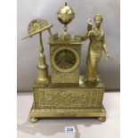 AN EXCEPTIONALLY IMPRESSIVE AND PRESENTABLE UNUSUAL MANTLE CLOCK IN GILDED BRONZE CIRCA 1900,