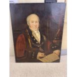 UNFRAMED EARLY OIL ON CANVAS OF JOSEPH WILFRED PARKINS HIGH SHERIFF OF LONDON OF 1819 LATER DIED