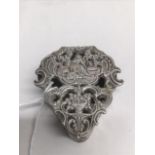 A WILLIAM COMYNS & SONS 1901 VICTORIAN PERIOD HEART SHAPED TRINKET BOX WITH PIERCED EMBOSSED