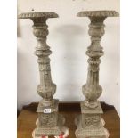 A PAIR OF METAL CANDLEPRICKS 70CM