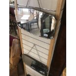 TWO VINTAGE 1950/60'S FRAMELESS MIRRORS