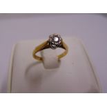 18ct yellow and white gold solitaire ring, approx total weight 2.5g