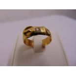18ct yellow gold and diamond buckle ring, approx total weight 8.7 grams