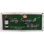 A rectangular polychromatic enamel sign for King George IV Whisky, 43 x 101.5cm