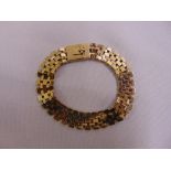 9ct yellow gold brick link bracelet, approx total weight 28.5g