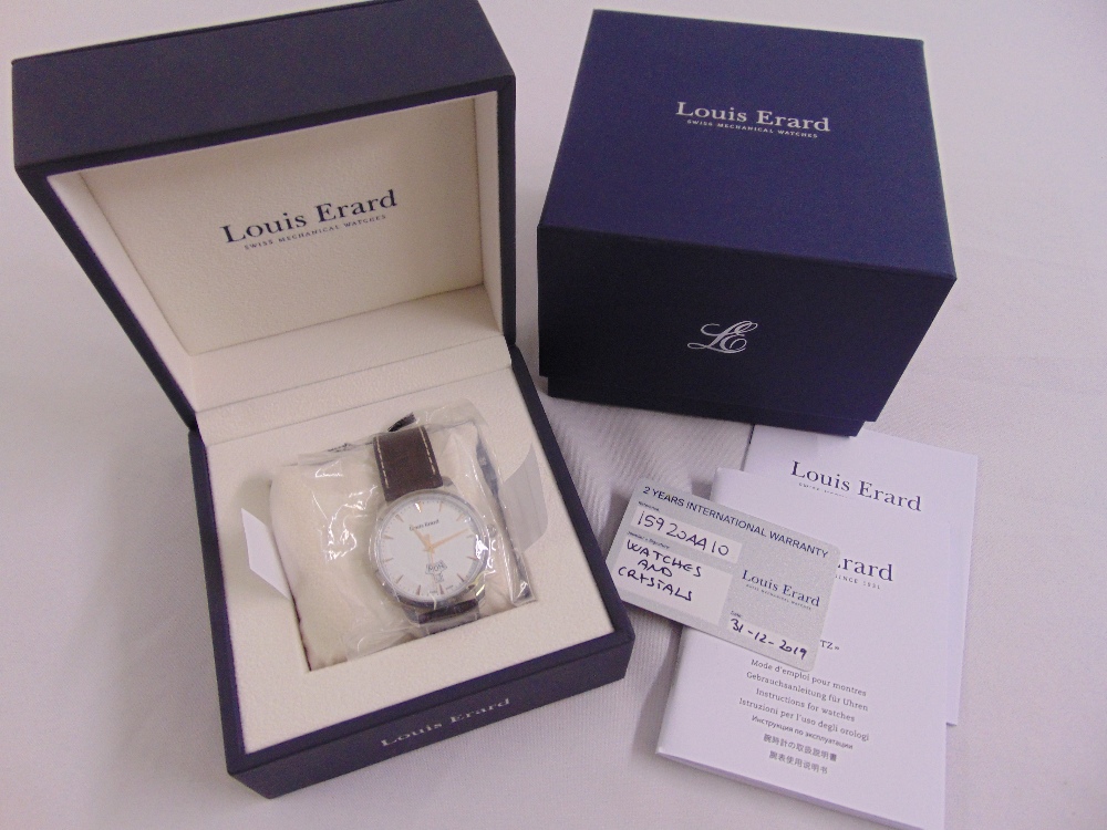 Louis Erard gentlemans wristwatch (as new) to include documentation in original packaging