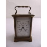 Bayard Paris eight day brass carriage clock of customary form