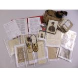 A quantity of WWI military collectables and medals to include Personnel and Officer accounts,