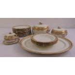 Losol Ware part dinner service to include covered dishes, bowls, plates and meat plates,