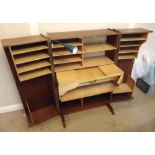 Teak rectangular cabinet desk the hinged doors revealing fitted interior