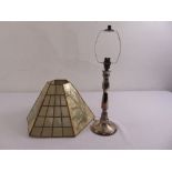 A silver engine turned table lamp baluster form on raised circular base, London 1936 with detachable